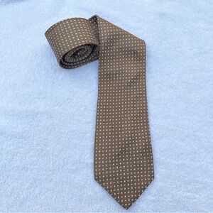 Faconnable Gold Silk Tie Made in France